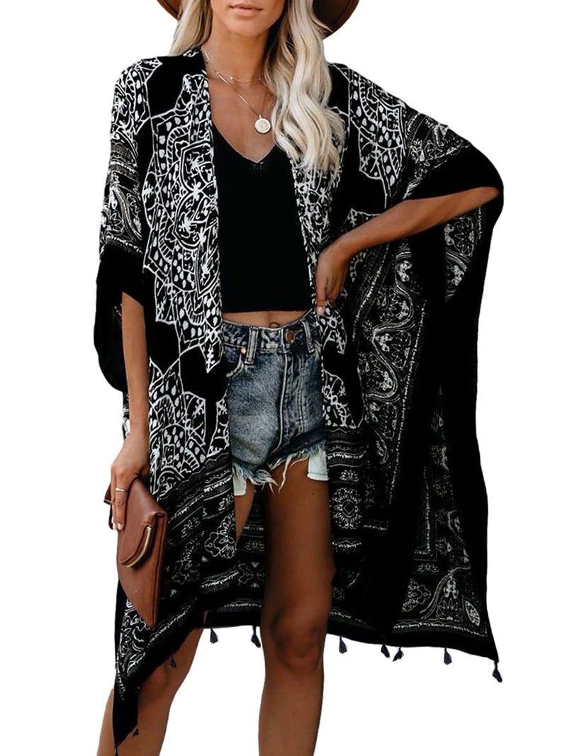 Breezy Lane Kimonos for Women Swimsuit Coverup Bohemian Kimono Cardigans Beach Bathing Suit Cover Up Summer Vacation - Image 1